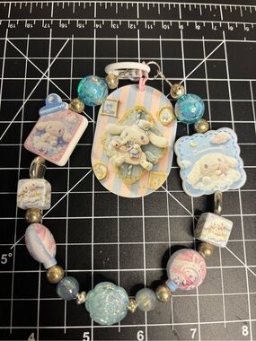 Cinnamoroll Pastel Character Charm keychain Blue & Pink